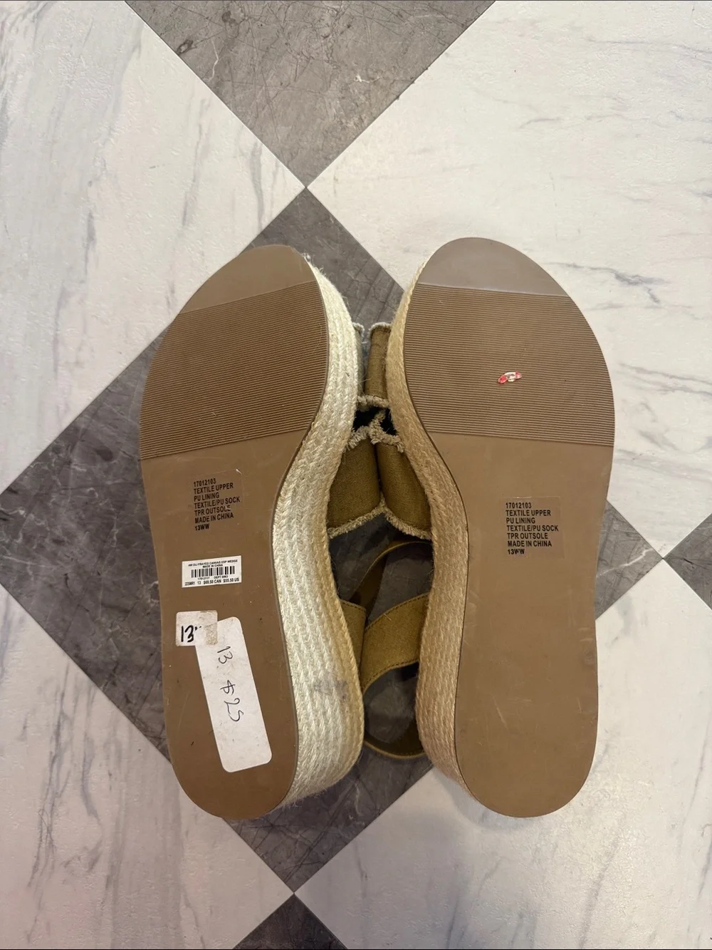 torrid Olive Green Frayed Double-Strap Sandals - Picture 2 of 3